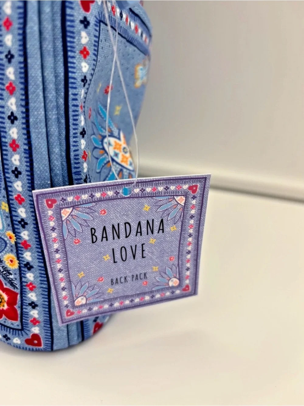 Brighton Bandana Love Backpack Blue Floral Butterflies 12x10x5 In NWT Sealed Bag
